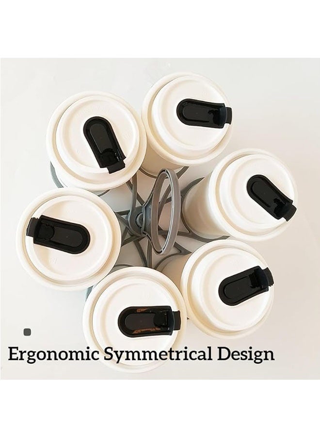 Foldable 6-Cup Rotating Drink Holder - Space-Saving, Ergonomic Design, Durable and Sturdy, Perfect for Travel and Home Use 1Pcs - Image 3