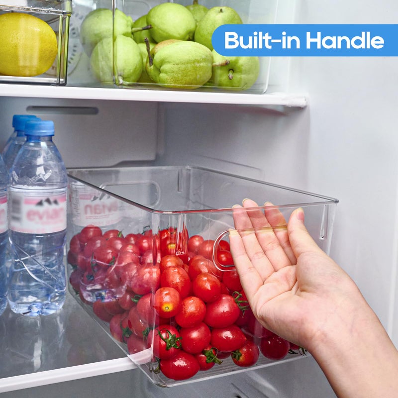 JollyPack 4 Pack Clear Plastic Storage Bins, Pantry Organizers and Storage with Handles, Clear Storage Containers for Fridge, Kitchen, Cabinet, Bathroom and Office - Image 5