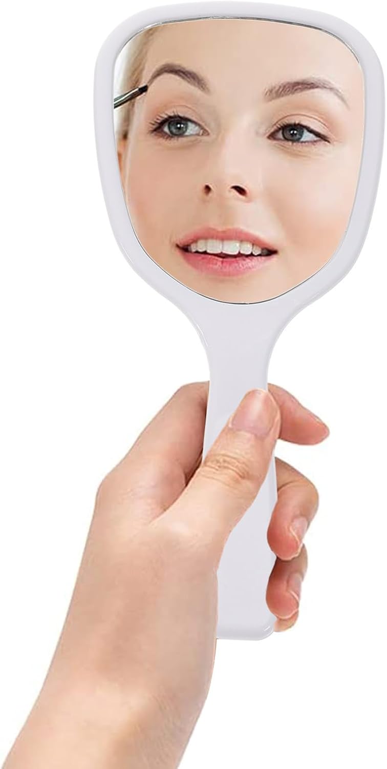 POPETPOP 6pcs Wear-Resistant Handheld Makeup Mirror Set, Portable Small Hand Mirrors with Handle for Daily Use and Travel, Cosmetics Accessories in White and Black - Image 4