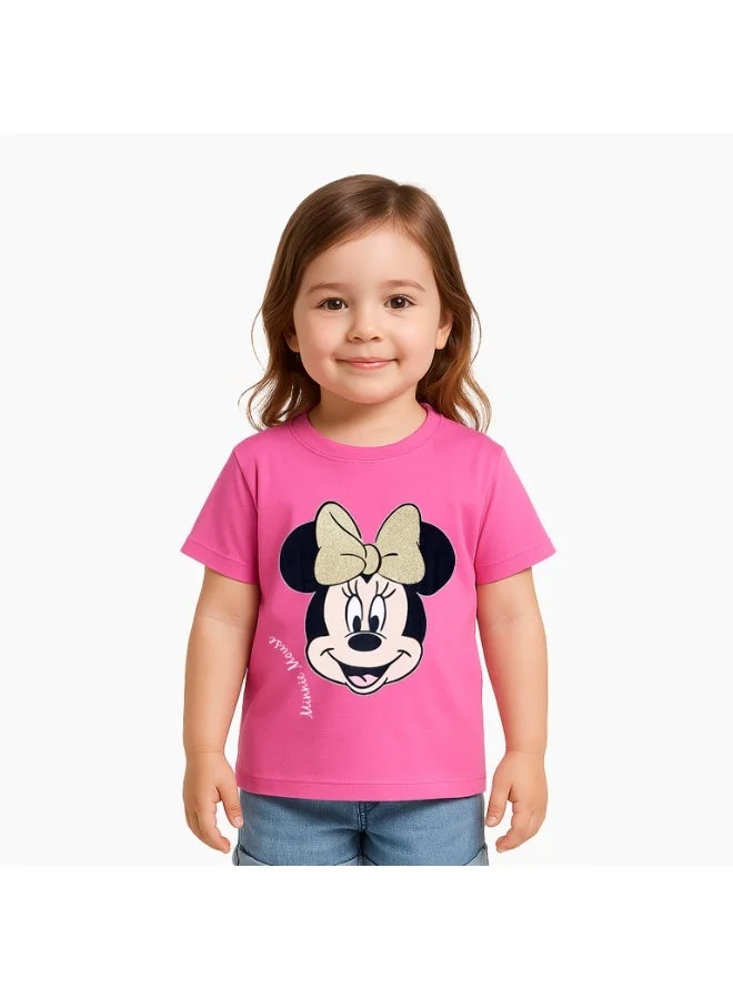 ديزني تيشيرت بناتي بأكمام قصيرة ميني ماوس من ديزني