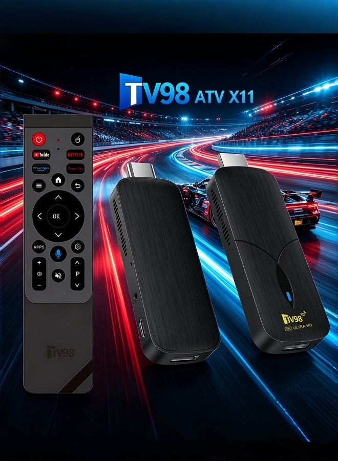 تلفزيون جهاز استقبال التلفزيون الذكي TV98 ATV X11، نظام أندرويد 14.0، معالج رباعي النواة RK3518، ذاكرة 2 جيجا رام +16 جيجا تخزين، فك تشفير فيديو 8K، واي فاي مزدوج 2.4G+5G وبلوتوث 5.0، جهاز تحكم عن بعد بالصوت، مشغل وسائط متوافق مع التلفزيون وأجهزة العرض - Image 5