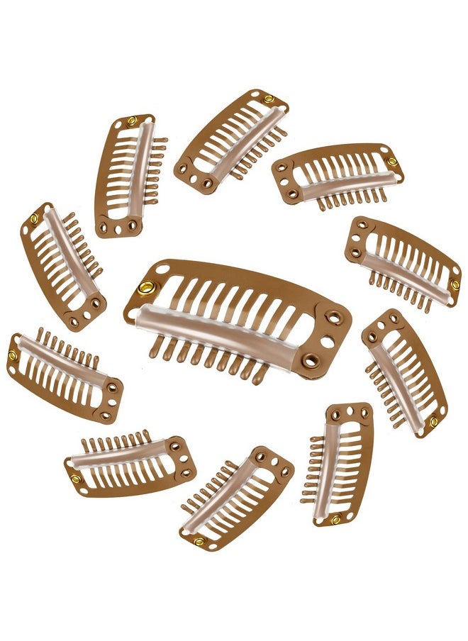 WILLBOND - WILLBOND 30 Pieces 32 mm 9-teeth Hair Extension Clips (Light Brown) for Women Hair Extensions DIY - Image 1
