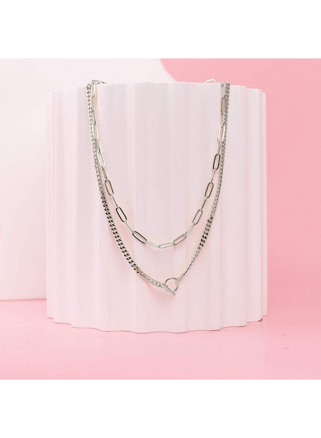 بافوا قلادات بافوي مطلية بالذهب عيار 14 قيراطًا بسلسلة قفل مزدوجة للنساء - مجوهرات سلسلة ممتدة - قلادة من الفضة الإسترلينية عيار 925 مضادة للحساسية - ذهب أبيض - Image 3