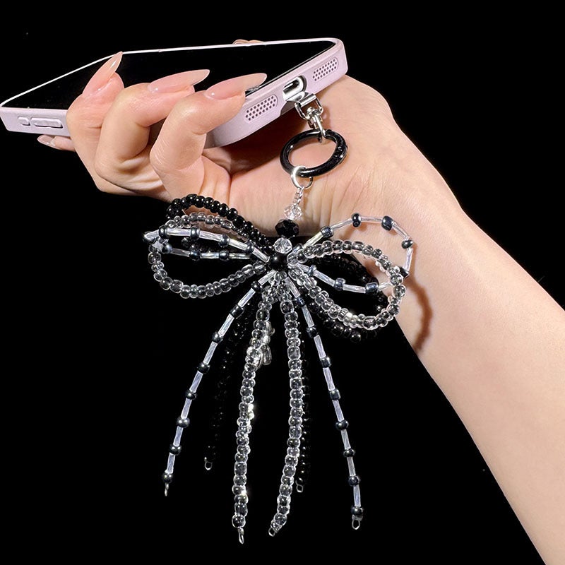 Handcrafted Beaded Bow Series Phone Charms Suitable for All Types of Phone Chains and Short Bag Accessories - Image 3