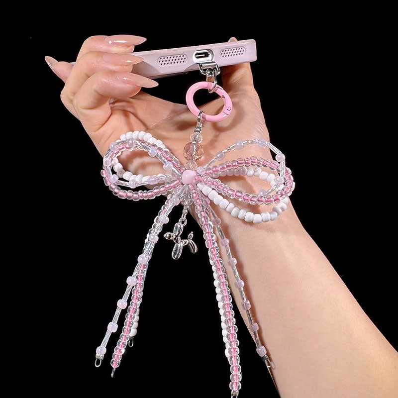 Handcrafted Beaded Bow Series Phone Charms Suitable for All Types of Phone Chains and Short Bag Accessories - Image 5