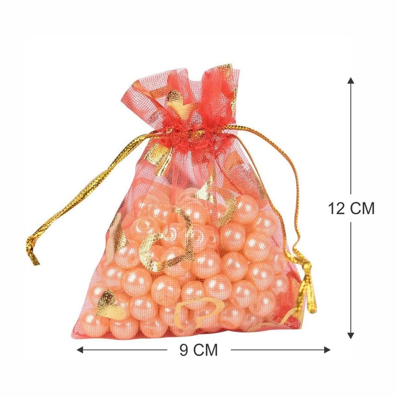 Beingelegant Return Gift Favor Shagun Pouches Dry Fruit Pouches and Multicolor Return Gift Potli Bags Organza Pouches Size 9X12 CMS Mix Colors - Image 5