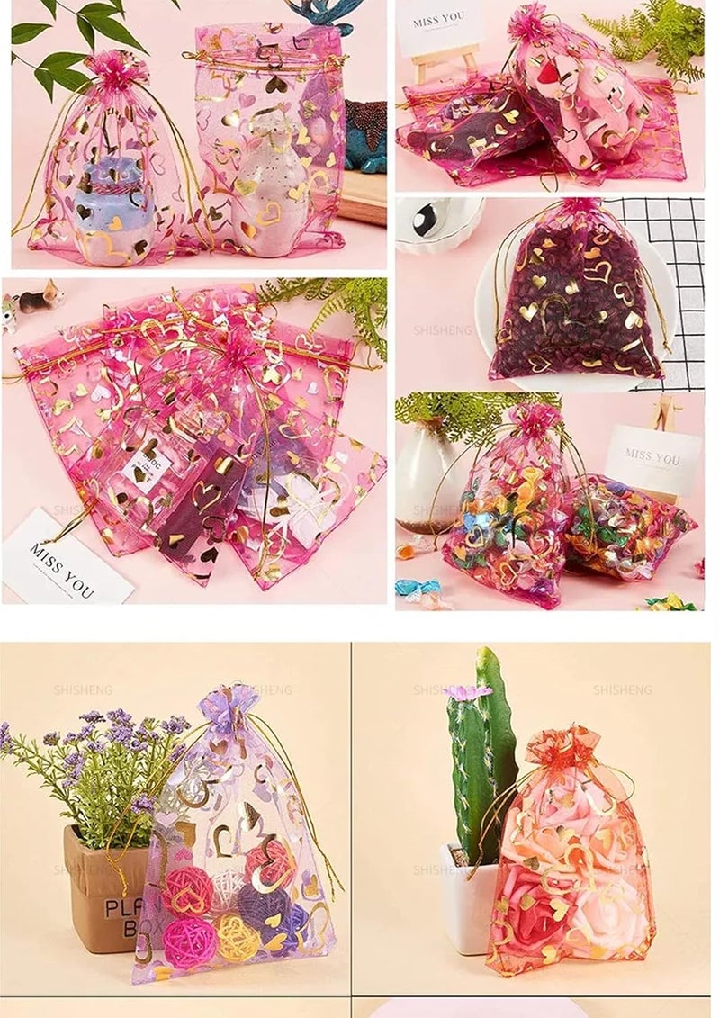 Beingelegant Return Gift Favor Shagun Pouches Dry Fruit Pouches and Multicolor Return Gift Potli Bags Organza Pouches Size 9X12 CMS Mix Colors - Image 3