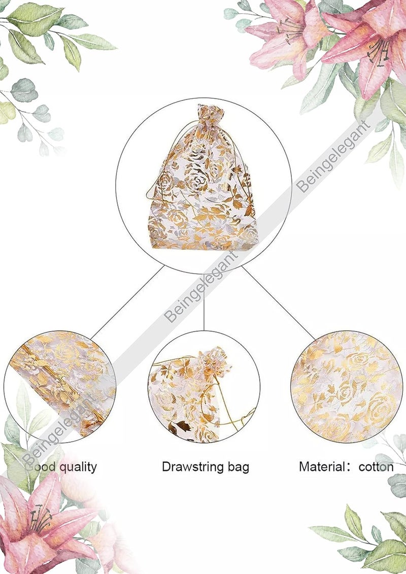 Beingelegant Return Gift Favor Shagun Pouches Dry Fruit Pouches and Multicolor Return Gift Potli Bags Organza Pouches Size 9X12 CMS Mix Colors - Image 4