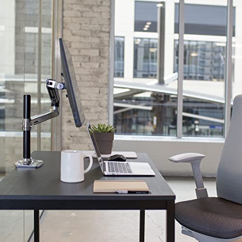 Ergotron – LX Monitor Arm, Single Monitor Desk Mount – fits Flat Curved Ultrawide Computer Monitors up to 34 Inches, 7 to 25 lbs, VESA 75x75mm or 100x100mm – Tall Pole, Polished Aluminum - Image 4