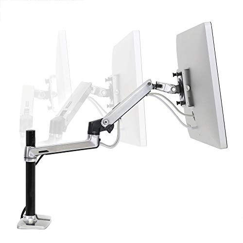 Ergotron – LX Monitor Arm, Single Monitor Desk Mount – fits Flat Curved Ultrawide Computer Monitors up to 34 Inches, 7 to 25 lbs, VESA 75x75mm or 100x100mm – Tall Pole, Polished Aluminum - Image 2