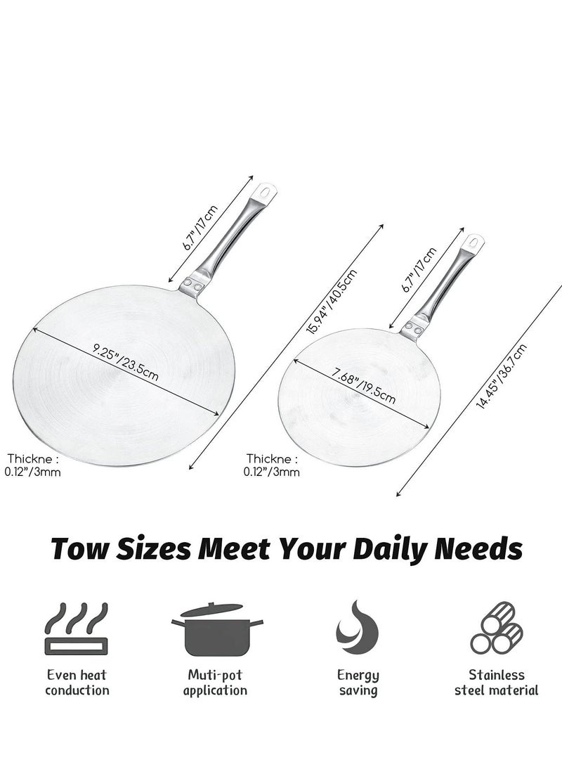 SYOSI Heat Diffuser Stainless Steel Induction Diffuser Plate for Electric Gas Stove Glass Induction Cooktop Heat Diffuser Cooking Induction Adapter Hob Ring Plate(7.68 Inch and 9.25 Inch)  - Image 2