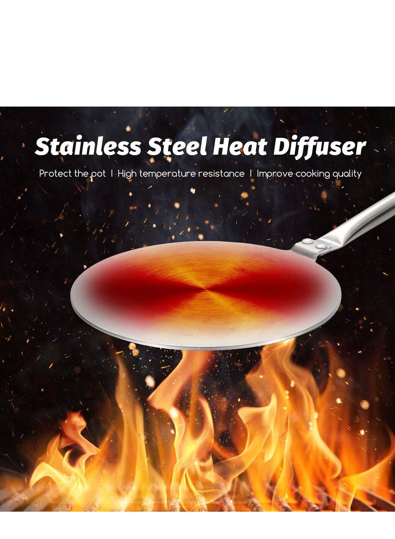 SYOSI Heat Diffuser Stainless Steel Induction Diffuser Plate for Electric Gas Stove Glass Induction Cooktop Heat Diffuser Cooking Induction Adapter Hob Ring Plate(7.68 Inch and 9.25 Inch)  - Image 4