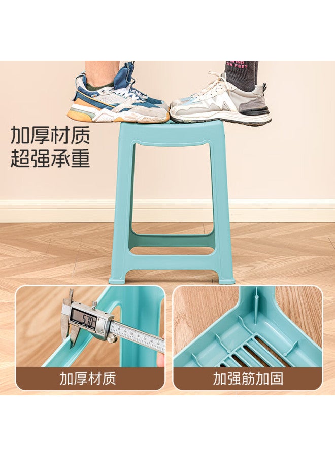 Citylong Xitianlong Square Stool, High Stool, Plastic Stool, Thickened And Wear-resistant, Household Dining Chair, Hollow Bathroom Stool, Nordic Blue, 1 Piece - Image 5