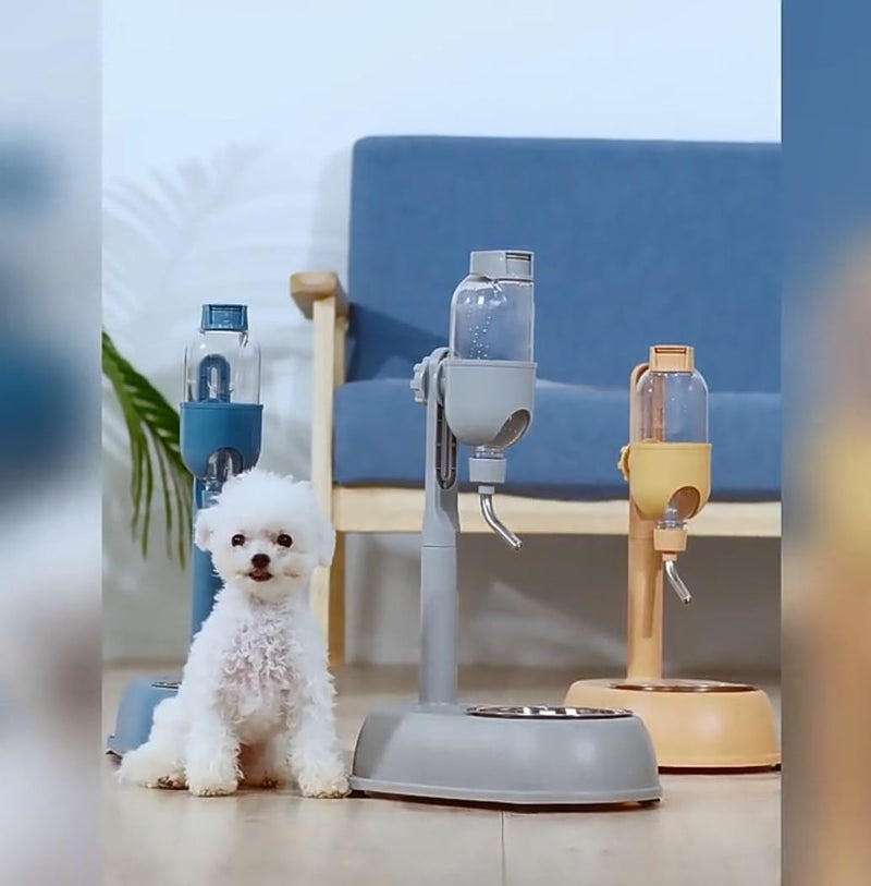klarako Pet Water Dispenser, 500ml Multifunctional Dog Standing Water Bottle Stand Bowl Detachable Height Adjustable Pet Automatic Standing Water Feeder - Image 2