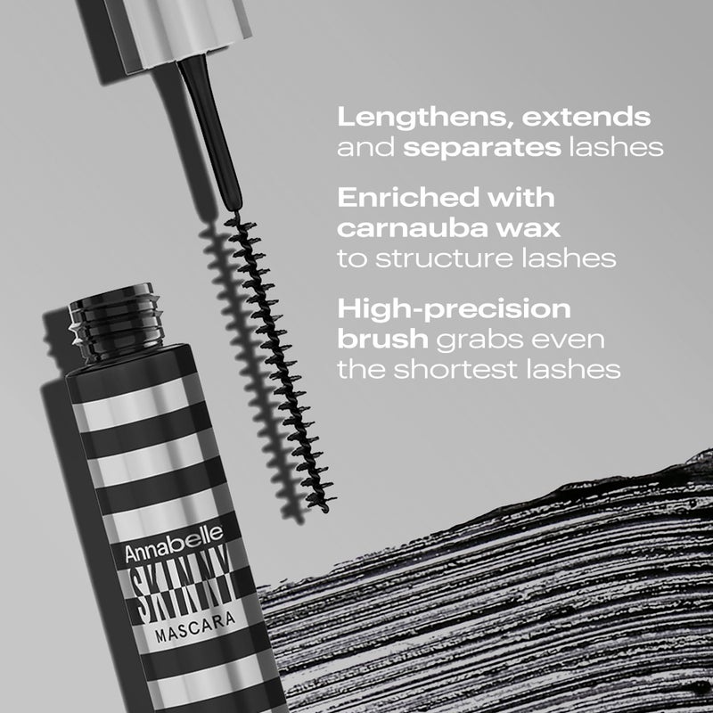 Annabelle Skinny Mascara, Black, Award-Winning Mascara, New Eco-Friendly Packaging, Ultimate Length & Definition, Microscopic & Ultra-Precise Brush, Hypoallergenic, 0.13 fl oz - Image 5
