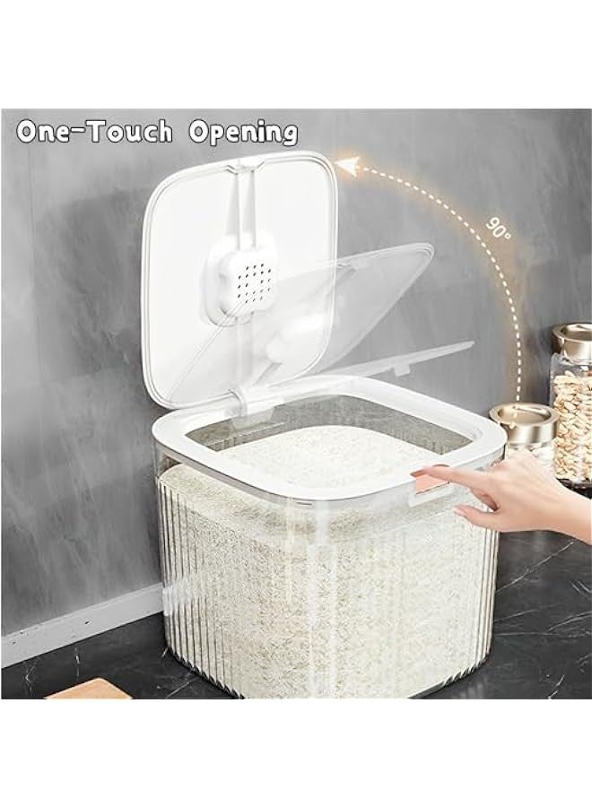 Beauenty Rice Storage Container,Large Food Storage Bin for Kitchen with Sealing Lid,Pet Food Dispenser,Versatile Pantry Organizer for Rice Grains Flour Cereal Pet Food (10kg) - Image 2
