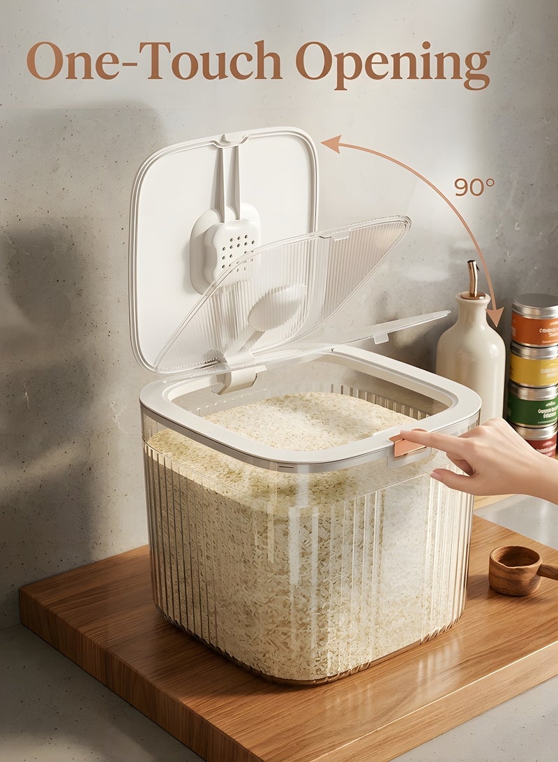 Beauenty Rice Storage Container,Large Food Storage Bin for Kitchen with Sealing Lid,Pet Food Dispenser,Versatile Pantry Organizer for Rice Grains Flour Cereal Pet Food (10kg) - Image 2