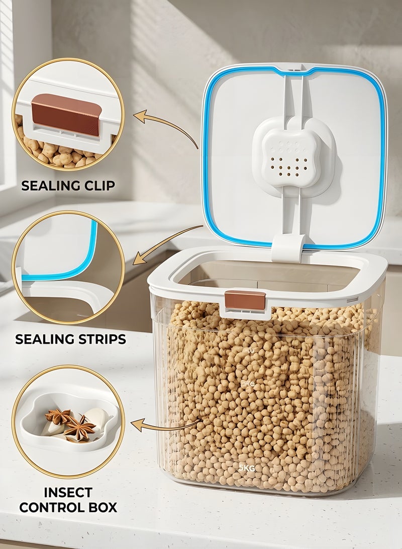 Beauenty Rice Storage Container,Large Food Storage Bin for Kitchen with Sealing Lid,Pet Food Dispenser,Versatile Pantry Organizer for Rice Grains Flour Cereal Pet Food (10kg) - Image 3