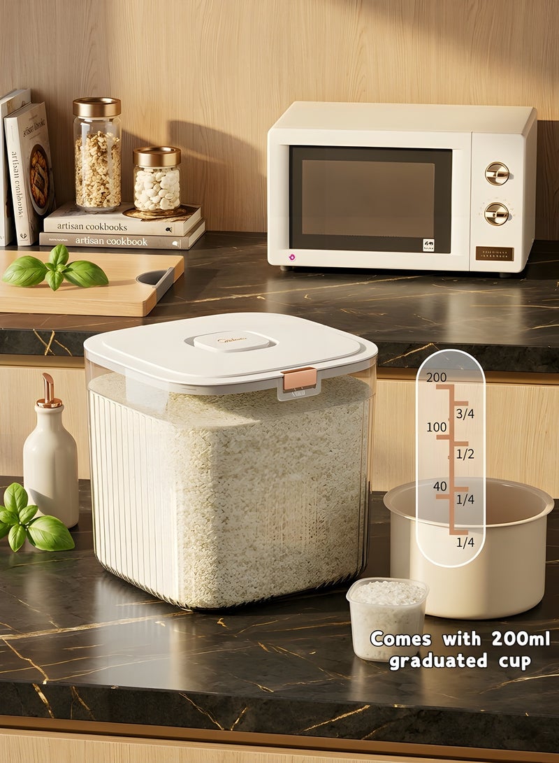 Beauenty Rice Storage Container,Large Food Storage Bin for Kitchen with Sealing Lid,Pet Food Dispenser,Versatile Pantry Organizer for Rice Grains Flour Cereal Pet Food (10kg) - Image 4