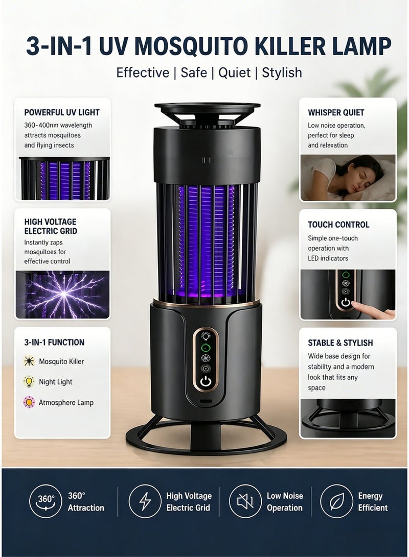 CUBEXELL Portable Electric Flying Insect Killer — 3-in-1 Smart Insect Zapper with LED UV Mosquito  Lamp - Image 2