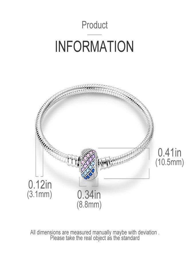 MULA 925 Sterling Silver Snake Chain Charm Bracelet Butterfly Sunflower Heart with 5A Cubic Zirconia Bracelets for Women - Image 4