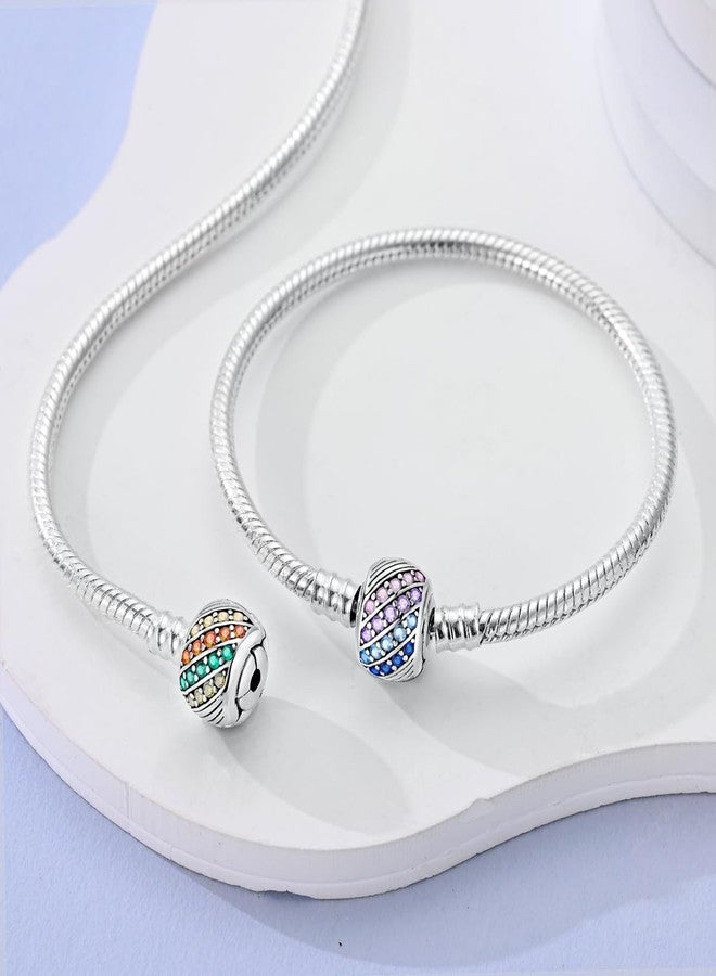 MULA 925 Sterling Silver Snake Chain Charm Bracelet Butterfly Sunflower Heart with 5A Cubic Zirconia Bracelets for Women - Image 2