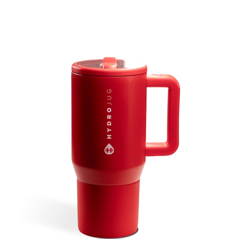 HydroJug Kids  20 oz Insulated Kids Water Bottle with Flip Straw  Handle  LeakProof  Durable  Perfect for School Sports Lunch Travel  Camp Alumni Red