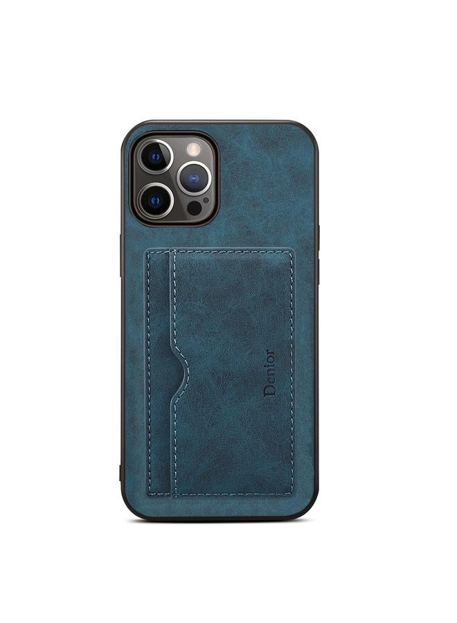 Denior Case For iPhone 15 Pro PU Single Card Slot Holder Phone Case - Image 2
