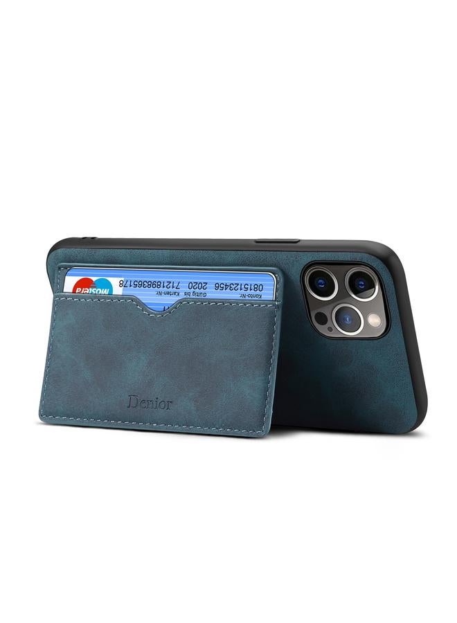 Denior Case For iPhone 15 Pro PU Single Card Slot Holder Phone Case - Image 5