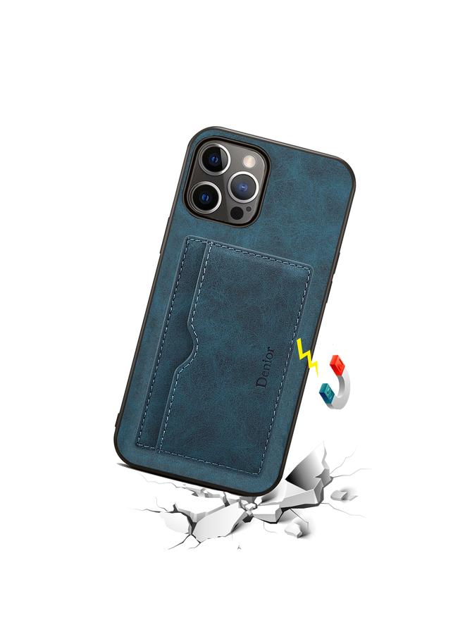 Denior Case For iPhone 15 Pro PU Single Card Slot Holder Phone Case - Image 4