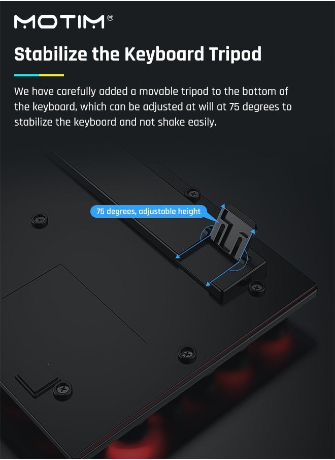 Motim - 104-Key Mechanical Gaming Keyboard, Wired Waterproof Backlight Silent RGB Color with Blue Switch Retro Round Keycap, Writertype Keyboard with Gaming Mouse Suitable For Computer/Ps4/Xbox Gamers - Image 1