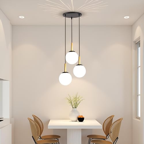 Lyse Decor Hanging Lights for Living Room, Hanging Lamps for Bedroom, Home Decorative Lights for Ceiling, Dining Table Lights, Restaurant/Cafe Lamps (White Shade) - Image 3