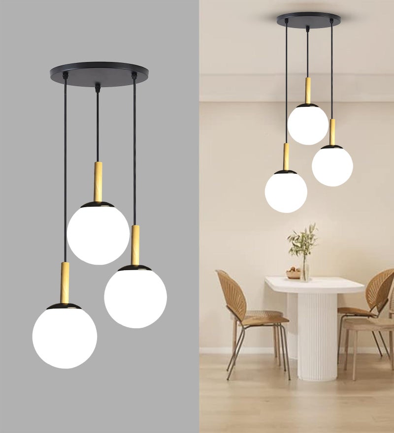 Lyse Decor Hanging Lights for Living Room, Hanging Lamps for Bedroom, Home Decorative Lights for Ceiling, Dining Table Lights, Restaurant/Cafe Lamps (White Shade) - Image 1