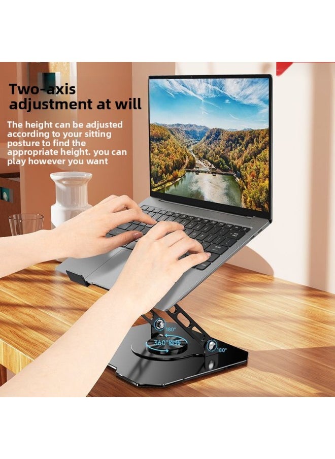 Generic 360-degree Rotatable Laptop Bracket Bracket Desktop Height Lifting Support Bracket Heat Dissipation Folding-Color:Jinglong Black [lifting And Folding/efficient Heat Dissipation] A Little Expensive But More Stable - Full Carbon Steel [rotatable/parallel Bar Support] Notebook Model  - Image 4