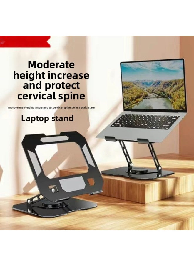 Generic 360-degree Rotatable Laptop Bracket Bracket Desktop Height Lifting Support Bracket Heat Dissipation Folding-Color:Jinglong Black [lifting And Folding/efficient Heat Dissipation] A Little Expensive But More Stable - Full Carbon Steel [rotatable/parallel Bar Support] Notebook Model  - Image 1