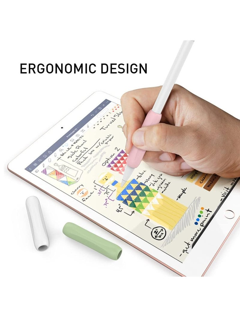SYOSI - Pencil grip Silicone Holder Ergonomic Sleeve Accessories Compatible for Apple Pencil 1st and 2nd Generation multiple colours (6 Pack) - Image 1