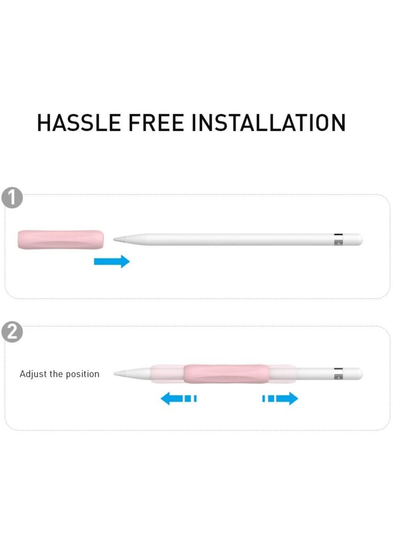 SYOSI - Pencil grip Silicone Holder Ergonomic Sleeve Accessories Compatible for Apple Pencil 1st and 2nd Generation multiple colours (6 Pack) - Image 1