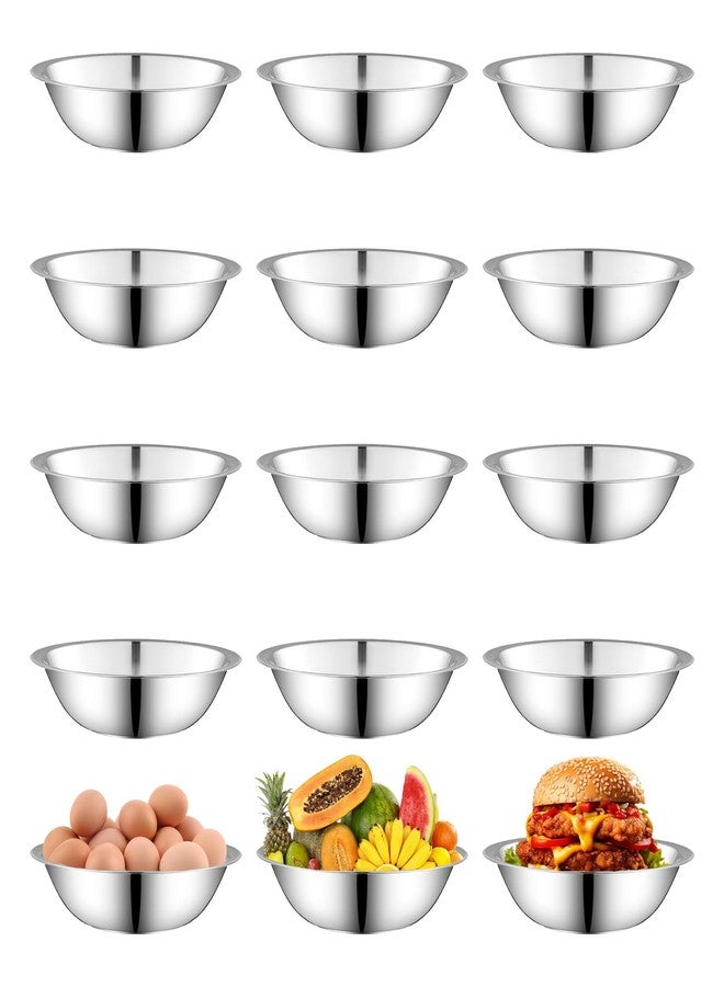 Odowalker 15 Pcs Stainless Steel Bowls Kitchen Metal Bowl with Flat 6.3 Inch Base Prep Bowls, Mixing Bowls Mirror Polish Metal Bowl Set for Meal Prep, Serving, Baking - Image 1