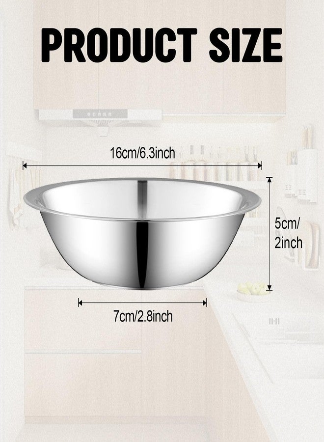 Odowalker 15 Pcs Stainless Steel Bowls Kitchen Metal Bowl with Flat 6.3 Inch Base Prep Bowls, Mixing Bowls Mirror Polish Metal Bowl Set for Meal Prep, Serving, Baking - Image 2