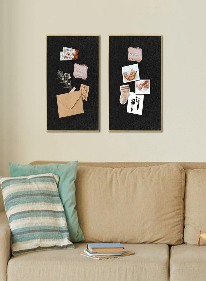 YCCYYCCY Golden Aluminum Framed Pin Board with Black Felt, Approx. 17 x 13 inches Bulletin Board with Pins, Eye Bolts, gaskets, Screws, Cork Board Alternative for Office, School and Home(AL-BK-3343) - Image 3