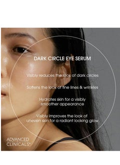 Advanced Clinicals Advanced Clinicals Dark Circle Caffeine Under Eye Serum For Face With Hyaluronic Acid Moisturizer + Peptides | Brightening Vitamin C Serum Helps Improve Look Of Puffy Eye & Fine Lines, 1.75 Fl Oz  - Image 4