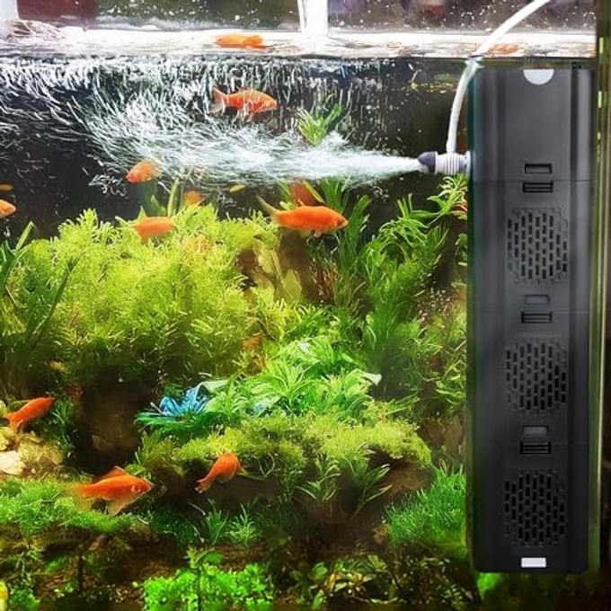 rayihni Aquarium Filter 400Gph For Large 40-150 Gallon Fish Tank & Cold Plunge Hot Tub, Small Koi Pond Filter, Clear Wavemaker Oxygen Supply For Saltwater Freshwater (Black) - Image 4