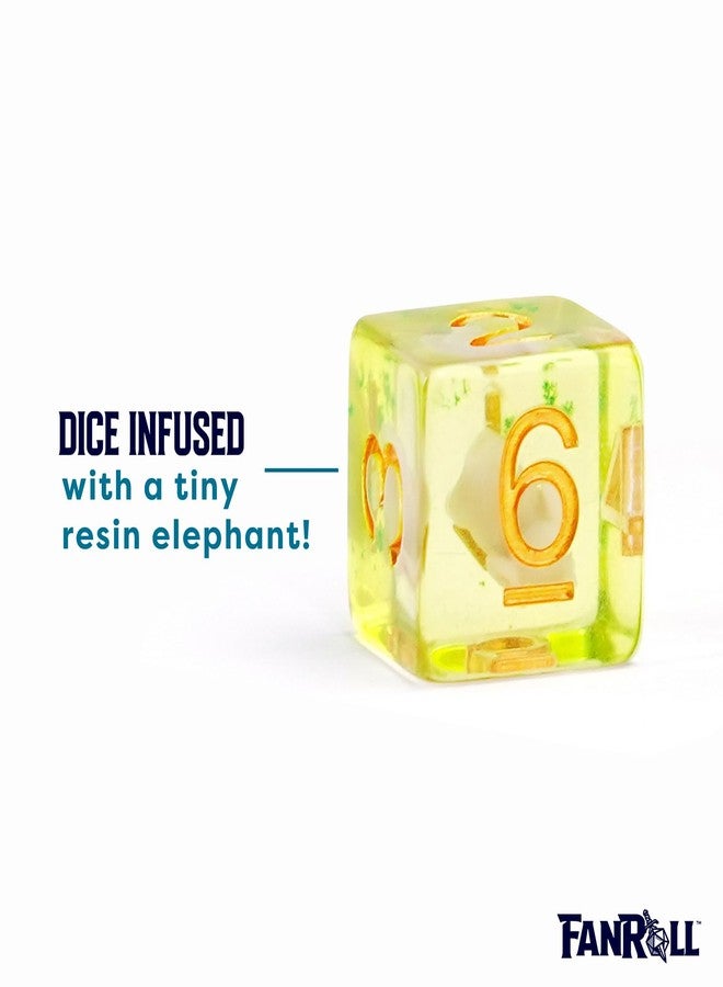 Metallic Dice Games FanRoll 16mm Resin Poly DND Dice Set: Elephant Dice, Role Playing Game Dice for Dungeons and Dragons - Image 3