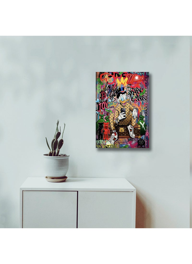 Spoil Your Wall Boss Donald Duck Canvas Print Stretched On Wooden Frame Wall Poster, Wall Arts Home Décor Photo Frames, 40x55 cm by Spoil Your Wall  - Image 3