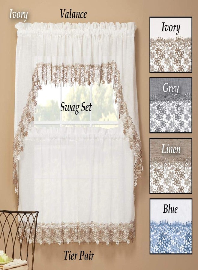 RENAISSANCE HOME FASHION Lillian Tier Pair, 56" X 36", Linen - Image 4