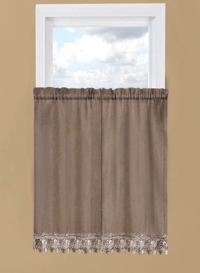 RENAISSANCE HOME FASHION Lillian Tier Pair, 56" X 36", Linen - Image 2
