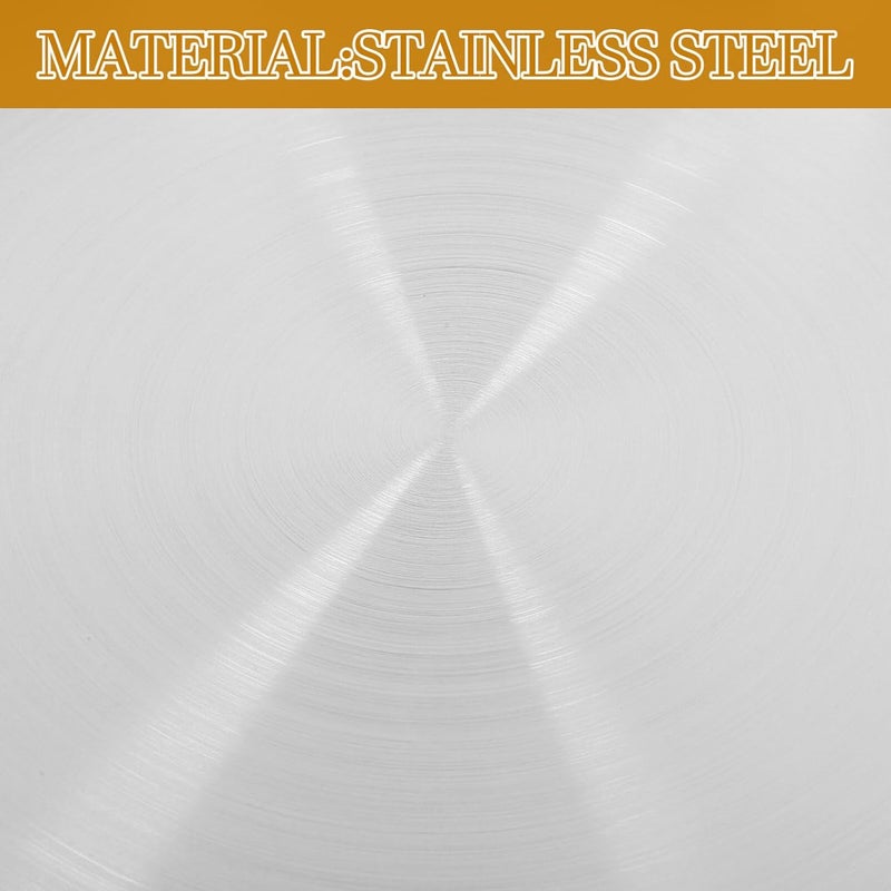 Garneck Stainless Steel Round Plate 9 Inch Metal Steaming Tray Kids Toddler Children Plate Dishes Round Dessert Salad Dinner Plates for Nut Candy Camping Holiday - Image 5