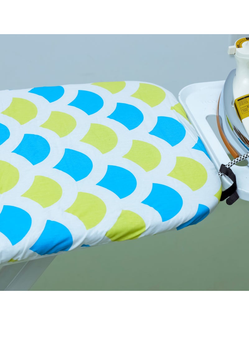 Royalford Ironing Board Cover, 132x40cm, RF10288 - Durable Heat Resistant Cotton Cover With 10mm Felt Padding for Large Size, Foldable Design, Non Slip Feet Assorted Colour and Design - Image 3