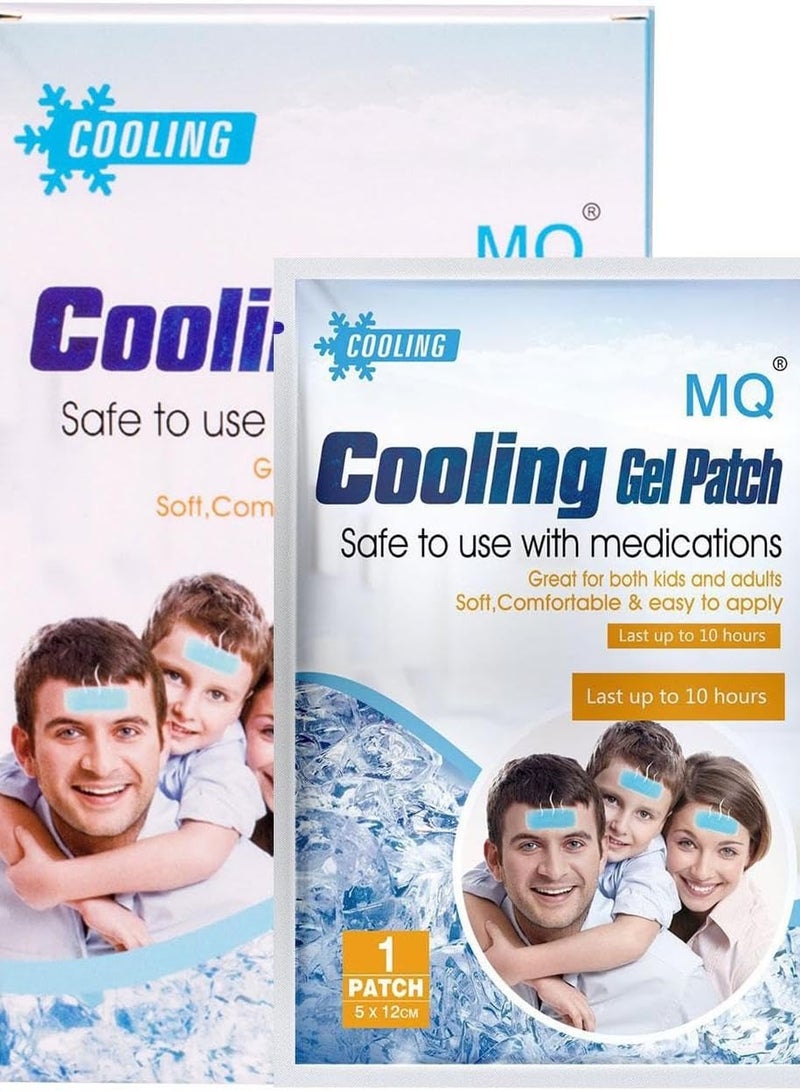 MQ Fever Cooling Gel Patches - Fever Forehead Strips Cooling Patch - Cooling Gel Pads for Fatigue Sunstroke, Portable Kid Fever Patches for Girls, Boys, Adults, Children - Image 1