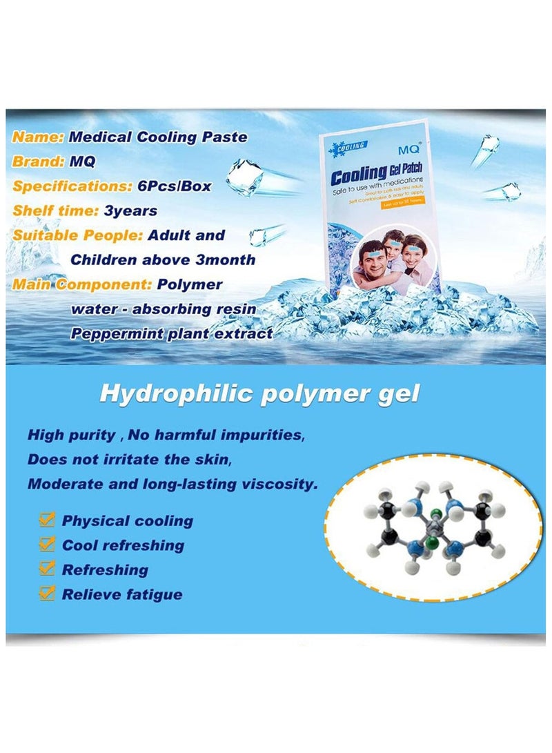MQ Fever Cooling Gel Patches - Fever Forehead Strips Cooling Patch - Cooling Gel Pads for Fatigue Sunstroke, Portable Kid Fever Patches for Girls, Boys, Adults, Children - Image 3